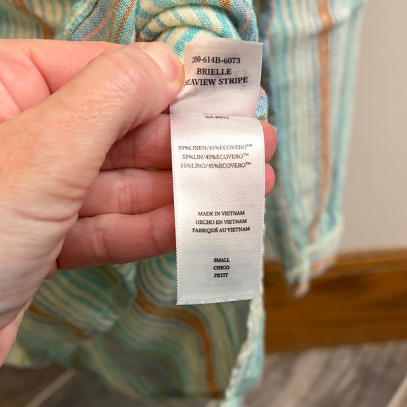 Rails Women’s Brielle Linen Blend Tie Front Top, Seaview Stripe, Small, EUC - Picture 8 of 9